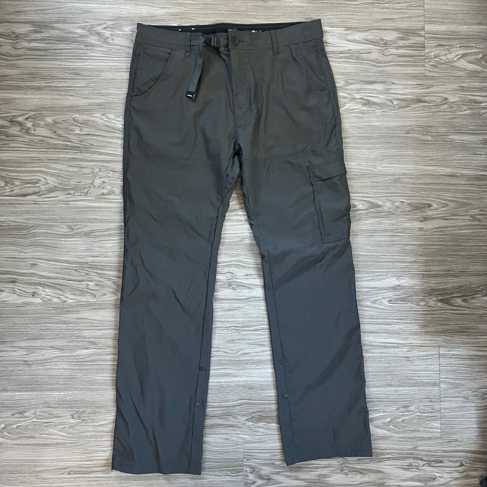 Prana Zion Cargo Pants Mens 36x32 Gray Recycled Nylon Stretch Hiking 1969791